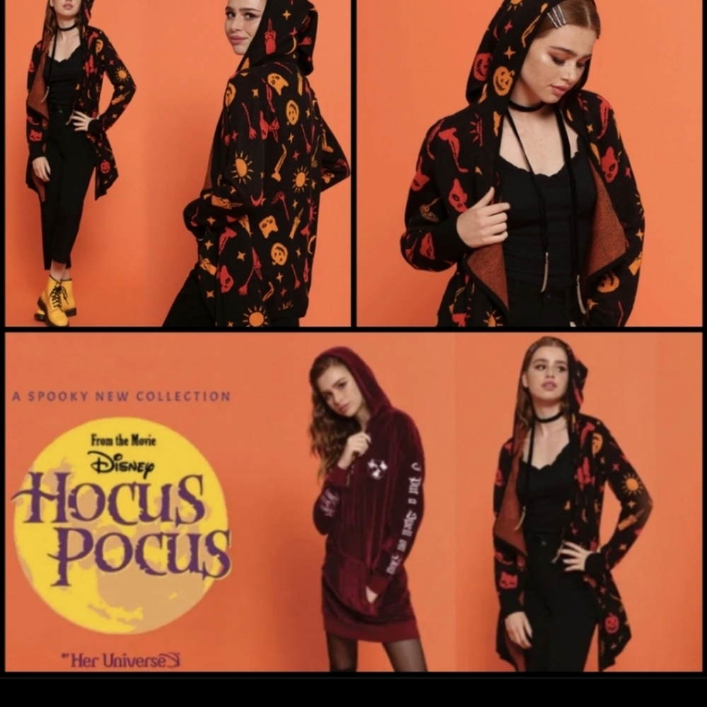 🆕 Disney Hocus Pocus Dani Hooded Flyaway Cardigan